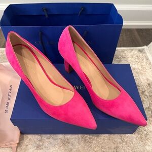 Stuart Weitzman Fuchsia Suede Heels